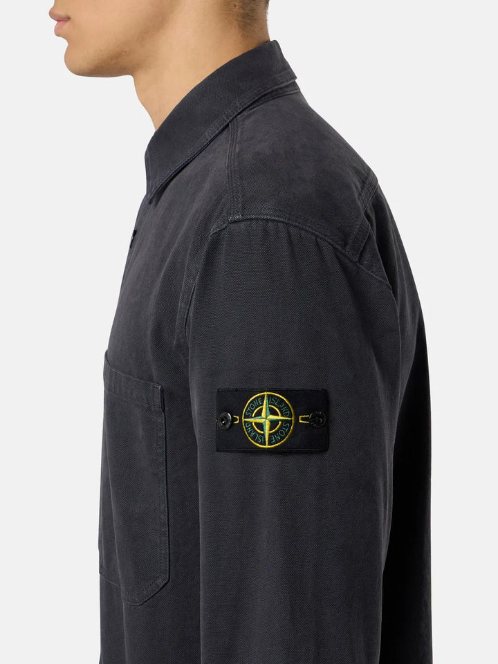 STONE ISLAND - Surchemise coupe confort à poches poitrine noir