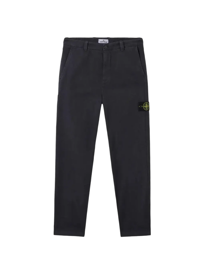 STONE ISLAND - Pantalon chino coupe ample à poches pressionnées NOIR