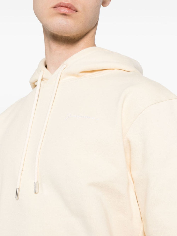 Jacquemus Hoodie beige à logo brodé - Lothaire