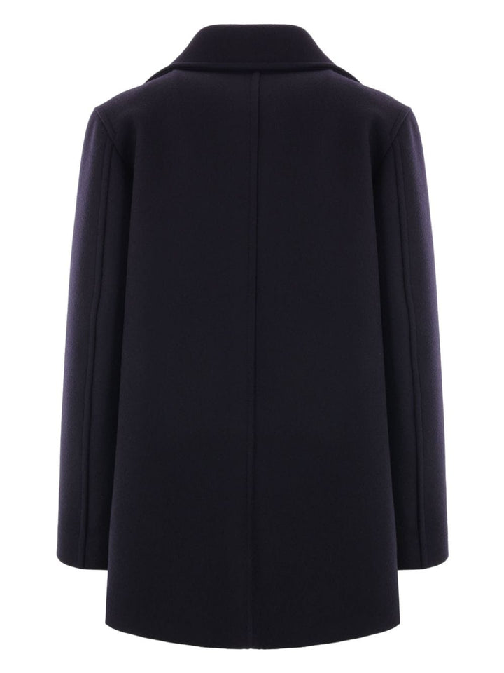 JIL SANDER - Manteau à boutonnière bleu marine en laine - Lothaire