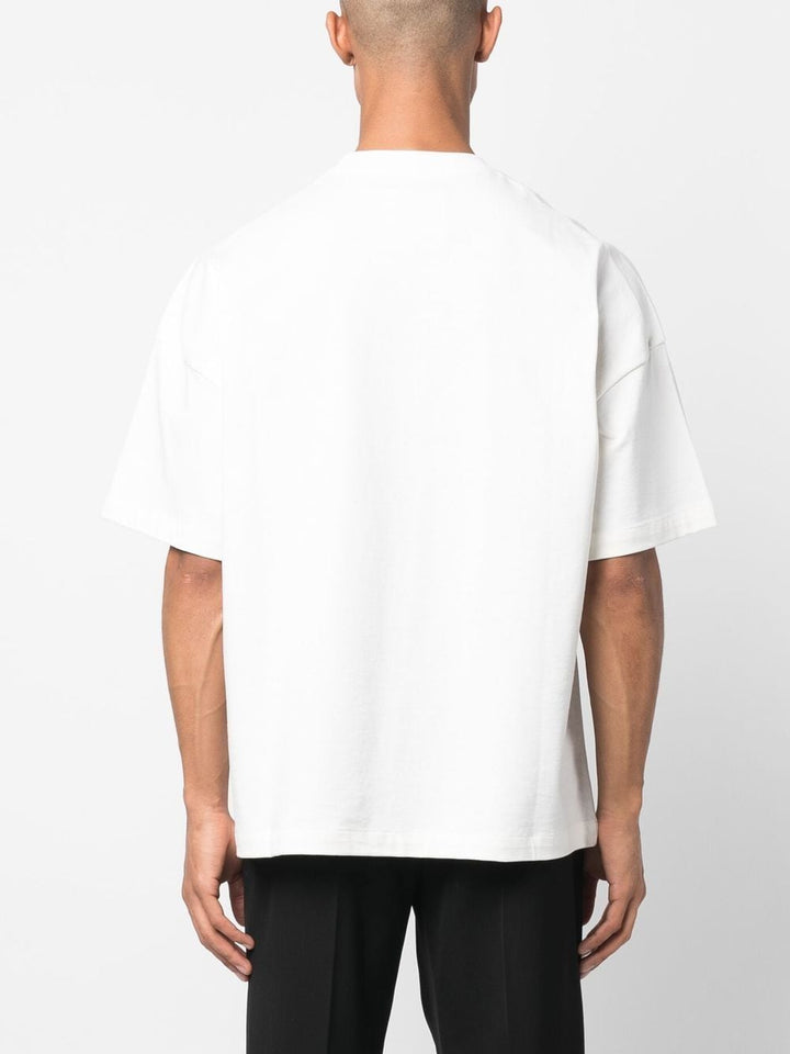 JIL SANDER - t-shirt blanc en coton à logo imprimé noir - Lothaire