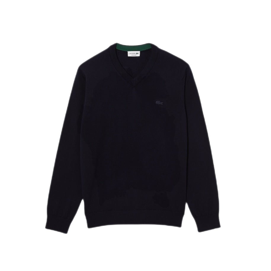 Lacoste - Pull laine col V marine - Lothaire