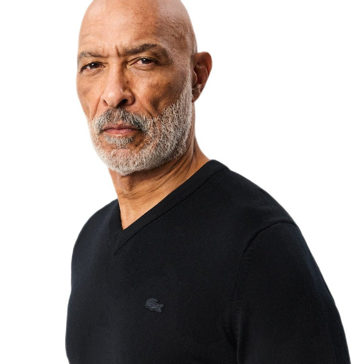 Lacoste - Pull mérinos col V noir - Lothaire