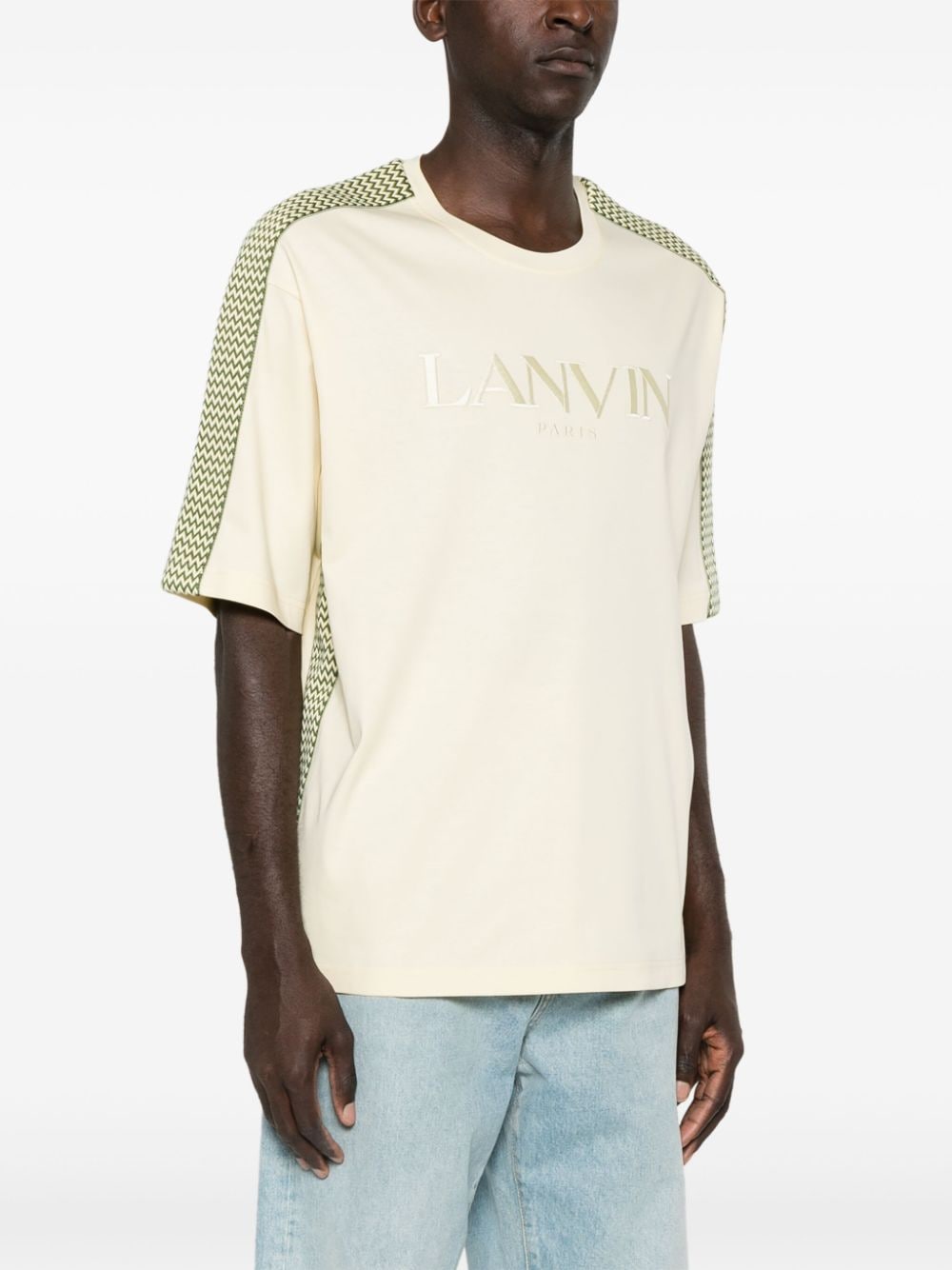 LANVIN - T-shirt en coton à logo brodé jaune quartz - Lothaire
