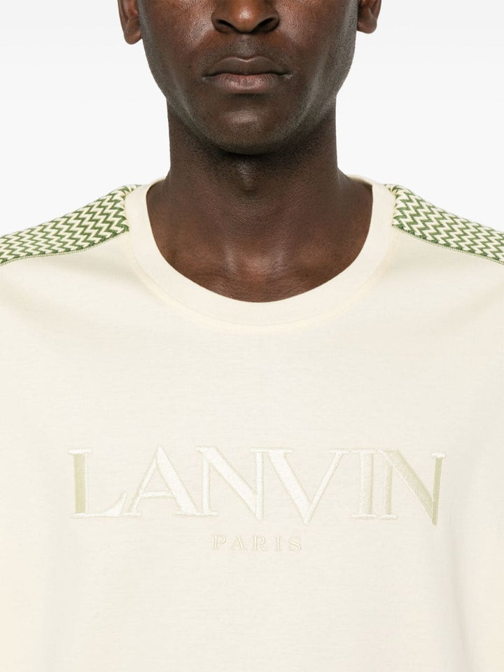 LANVIN - T-shirt en coton à logo brodé jaune quartz - Lothaire