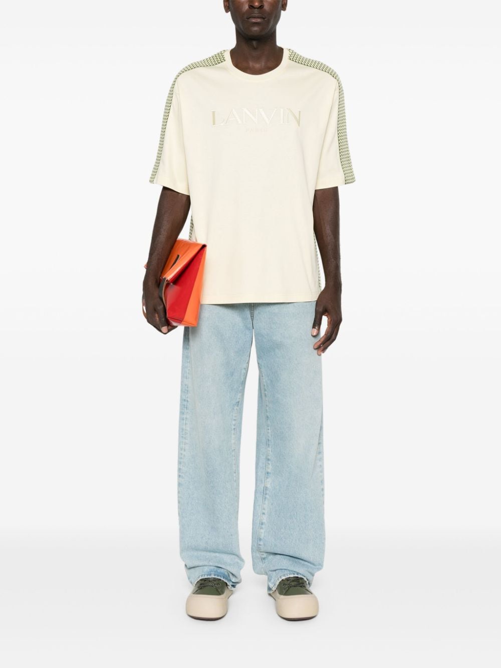 LANVIN - T-shirt en coton à logo brodé jaune quartz - Lothaire