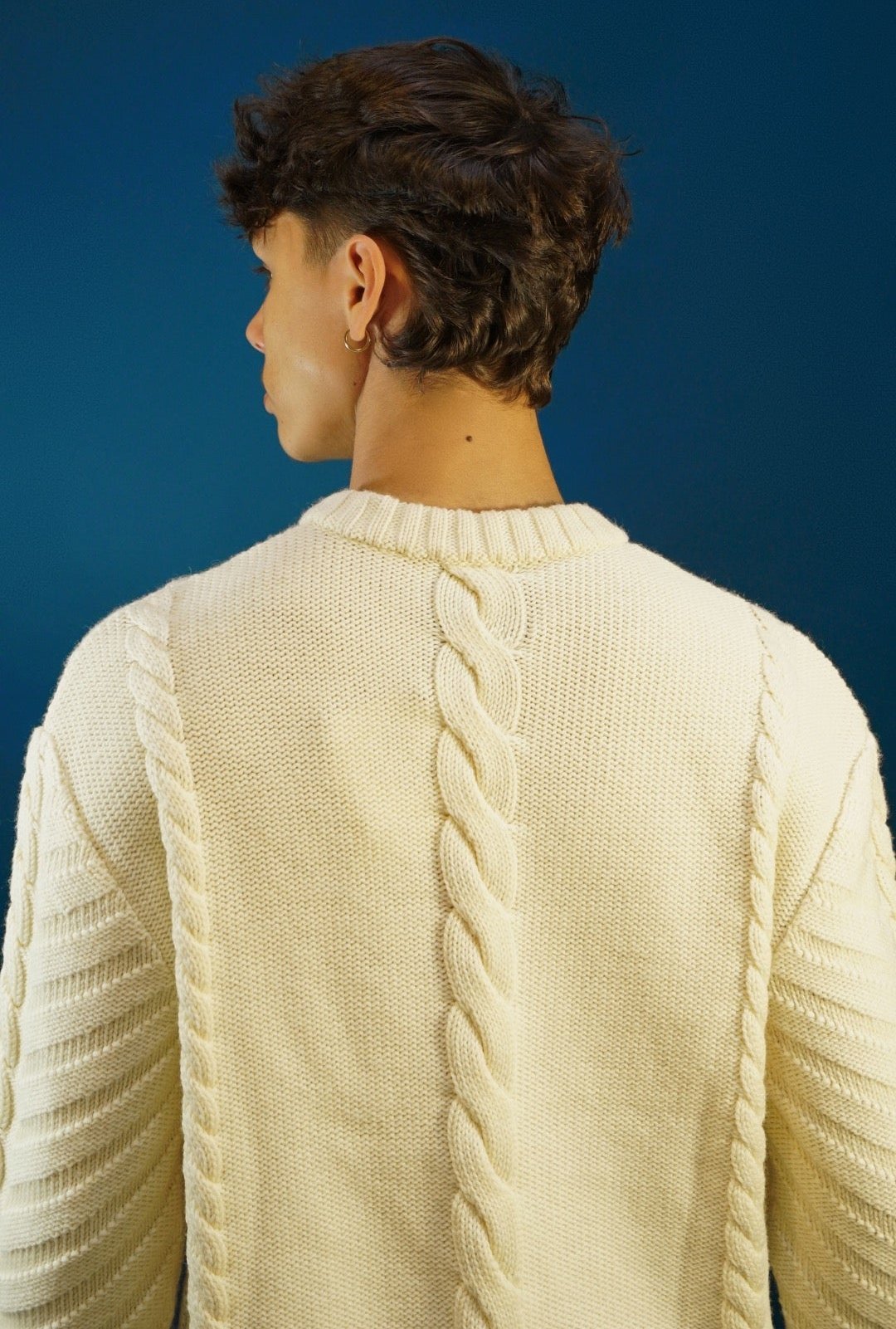 LOTHAIRE - Pull mérinos torsadé écru - Lothaire