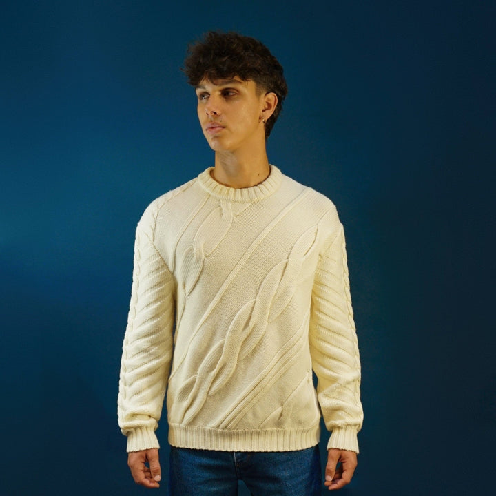 LOTHAIRE - Pull mérinos torsadé écru - Lothaire