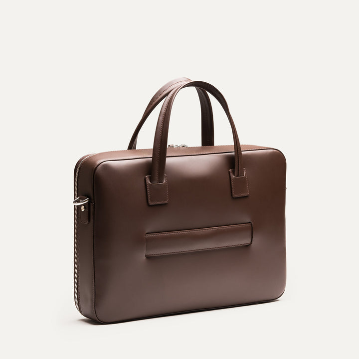 Lundi Paris - PORTE DOCUMENTS OSCAR | Cuir grainé marron - Lothaire