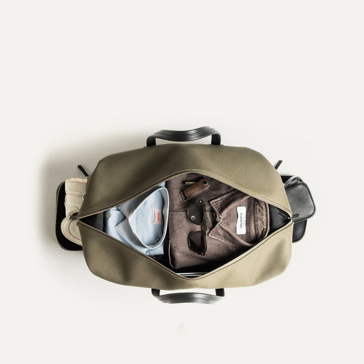 Lundi Paris - REMINGTON, Kaki | Sac de Voyage lundi en toile et cuir - Lothaire