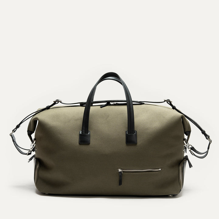 Lundi Paris - REMINGTON, Kaki | Sac de Voyage lundi en toile et cuir - Lothaire