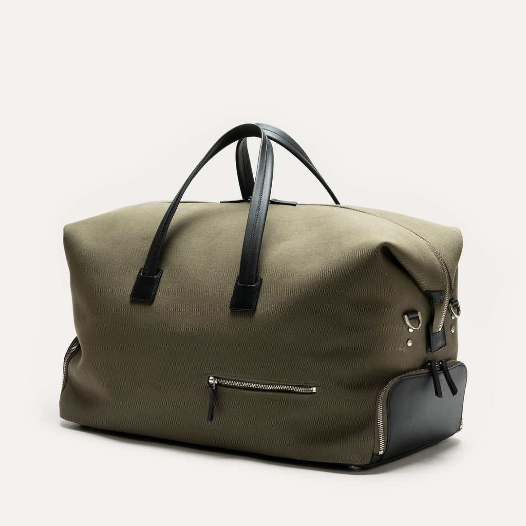 Lundi Paris - REMINGTON, Kaki | Sac de Voyage lundi en toile et cuir - Lothaire