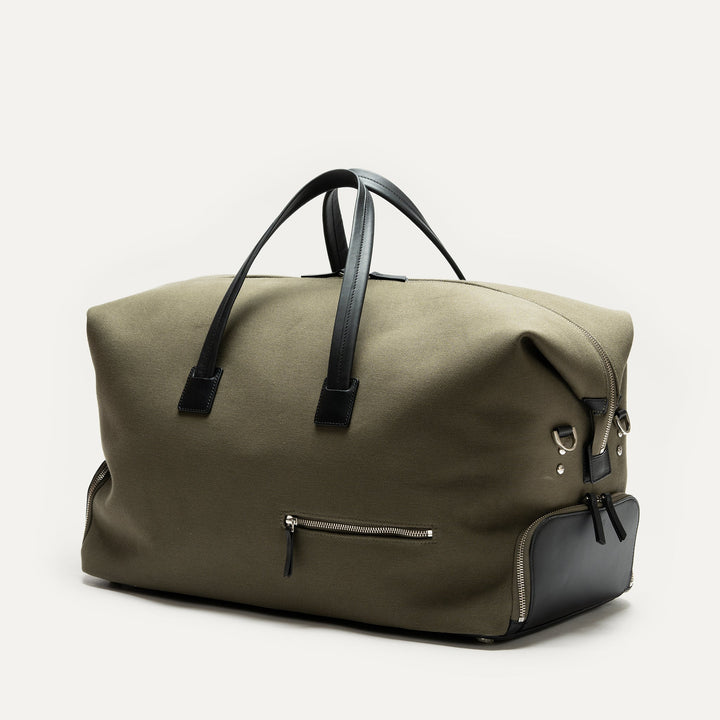 Lundi Paris - REMINGTON, Kaki | Sac de Voyage lundi en toile et cuir - Lothaire