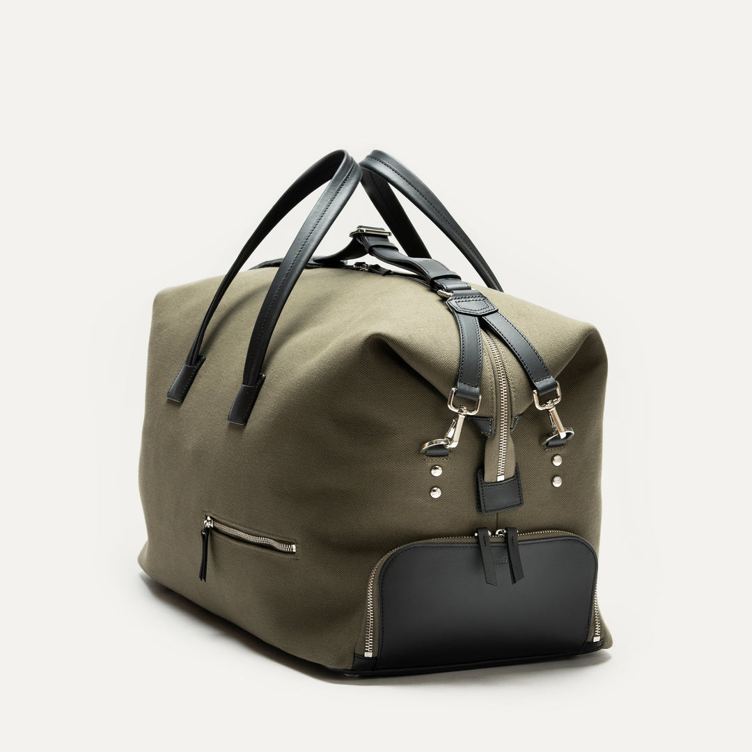 Lundi Paris - REMINGTON, Kaki | Sac de Voyage lundi en toile et cuir - Lothaire