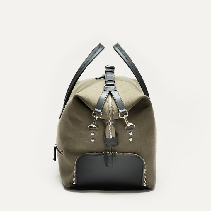 Lundi Paris - REMINGTON, Kaki | Sac de Voyage lundi en toile et cuir - Lothaire