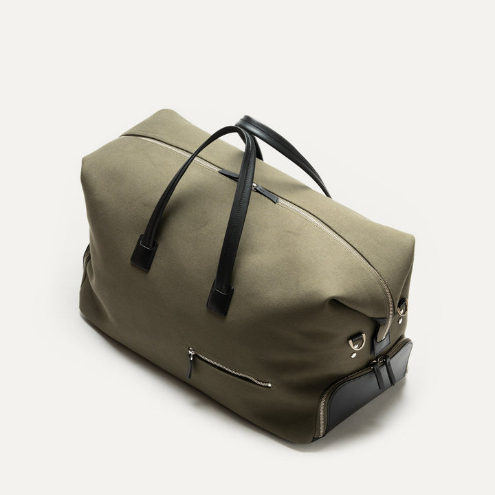 Lundi Paris - REMINGTON, Kaki | Sac de Voyage lundi en toile et cuir - Lothaire