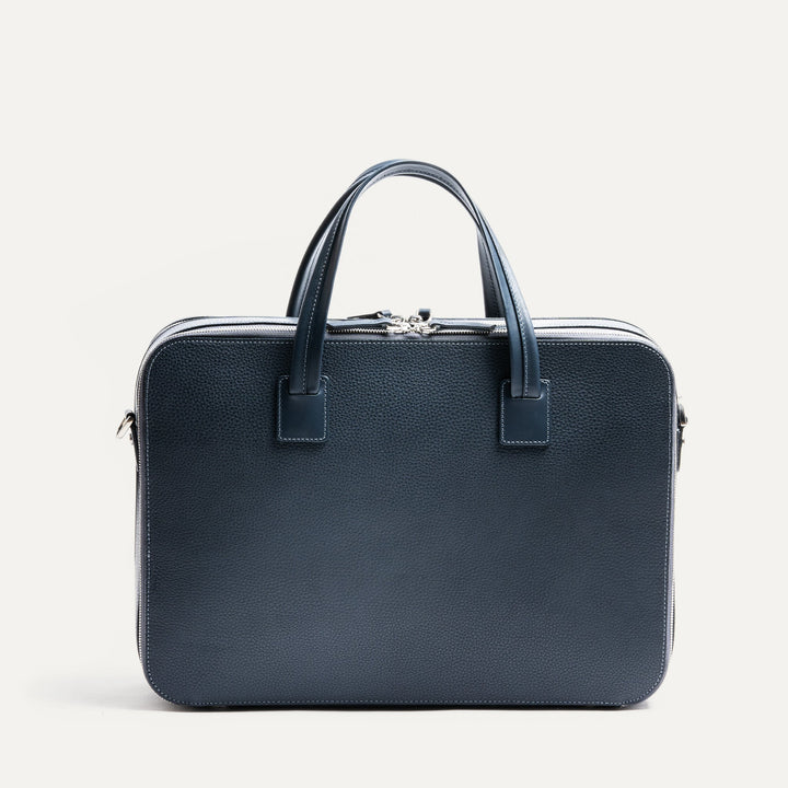 Lundi Paris - TILIO II - Marine | Sac ordinateur 36 heures lundi en cuir grainé - Lothaire
