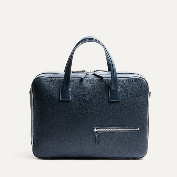 Lundi Paris - TILIO II - Marine | Sac ordinateur 36 heures lundi en cuir grainé - Lothaire