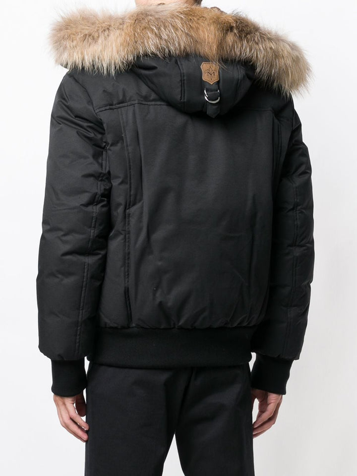 Mackage - Blouson aviateur Dixon noir doublé avec capuche en fourrure - Lothaire