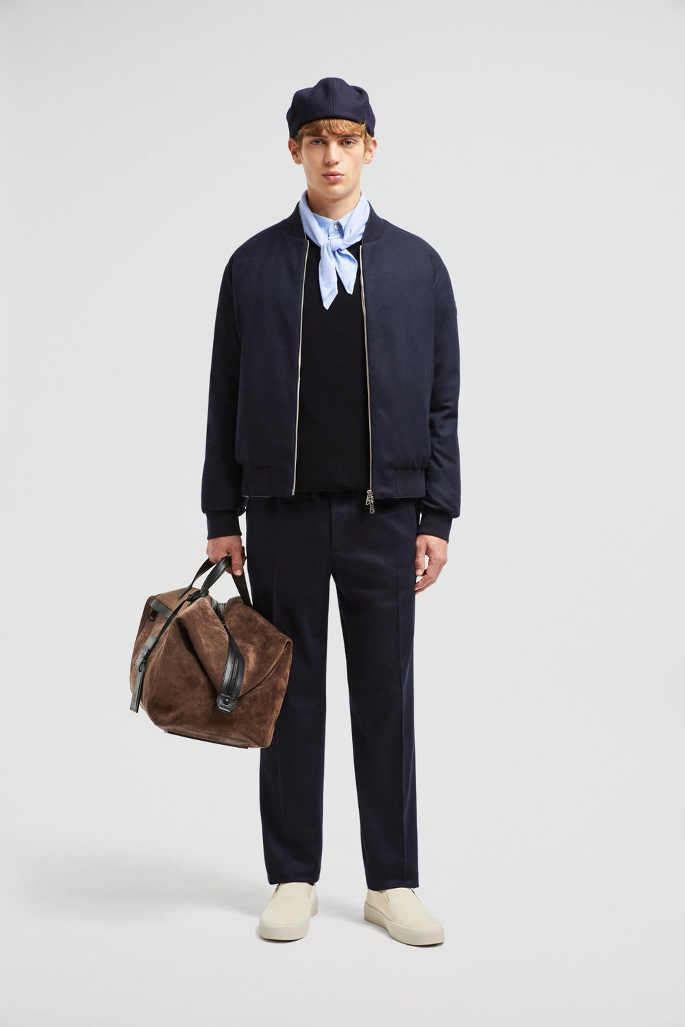 MONCLER - BOMBER RÉVERSIBLE EN CACHEMIRE MÉLANGÉ VILLEREST Bleu marine - Lothaire