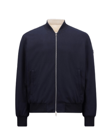 MONCLER - BOMBER RÉVERSIBLE EN CACHEMIRE MÉLANGÉ VILLEREST Bleu marine - Lothaire