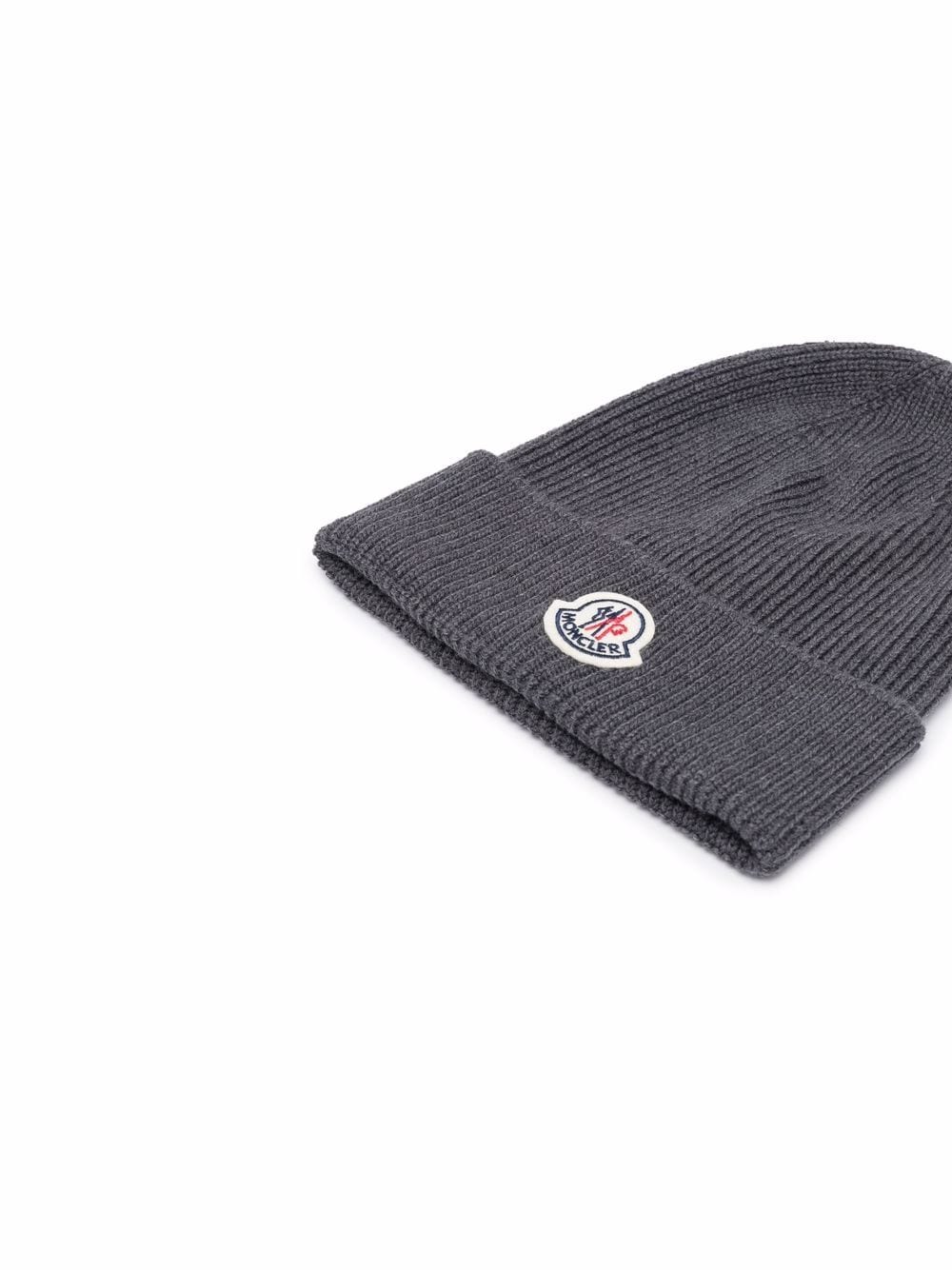 MONCLER - bonnet en maille à patch logo gris - Lothaire