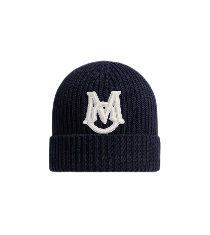 Moncler - Bonnet navy à monogramme brodé - Lothaire