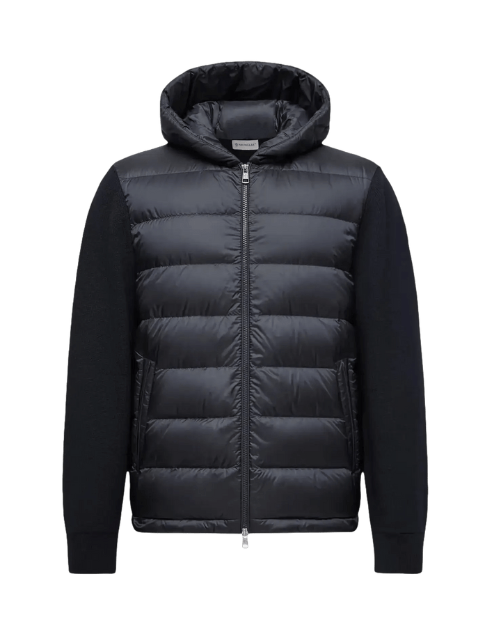 MONCLER - Cardigan zippé matelassé en laine bleu - Lothaire