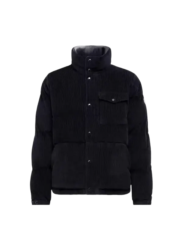 MONCLER Doudoune courte Serrant en velours côtelé NOIR – Lothaire