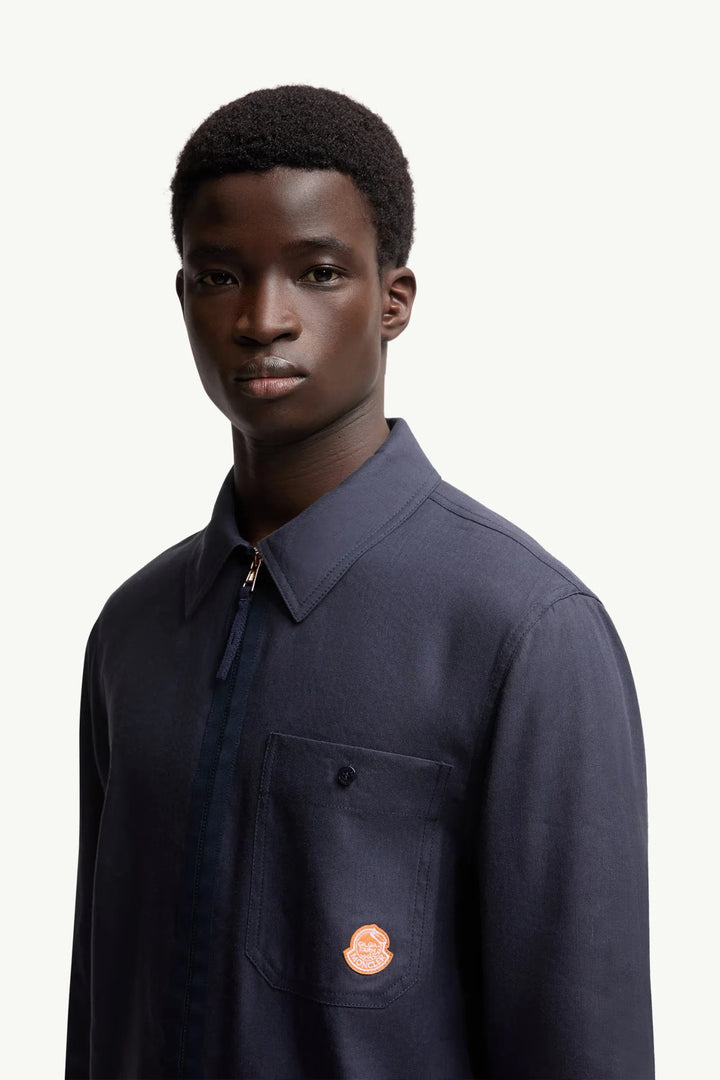 MONCLER GENIUS - Chemise en lin mélangé Moncler x Gilga Farm by Donald Glover bleu - Lothaire