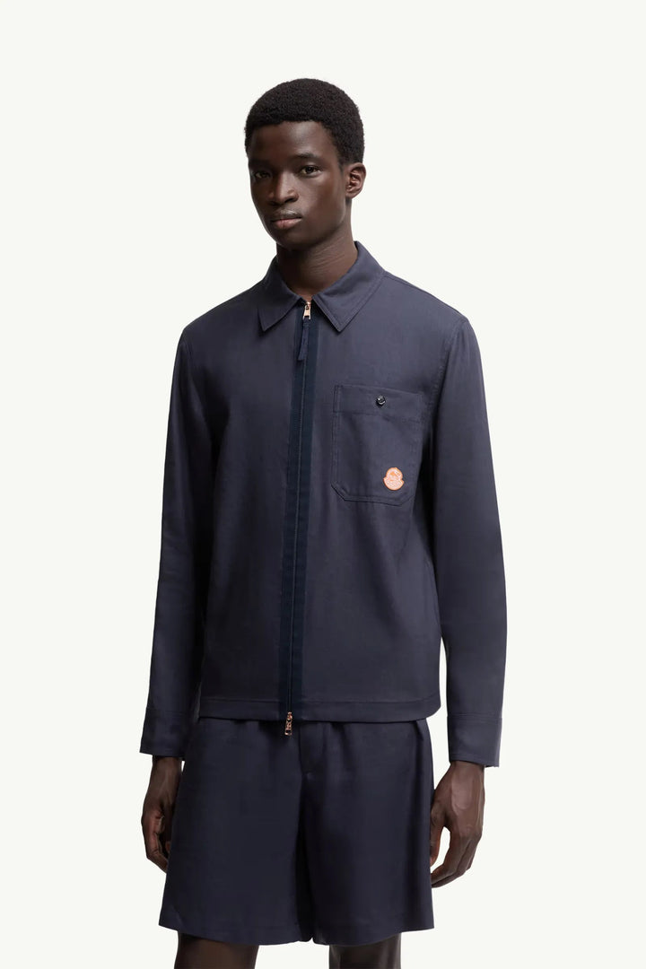MONCLER GENIUS - Chemise en lin mélangé Moncler x Gilga Farm by Donald Glover bleu - Lothaire