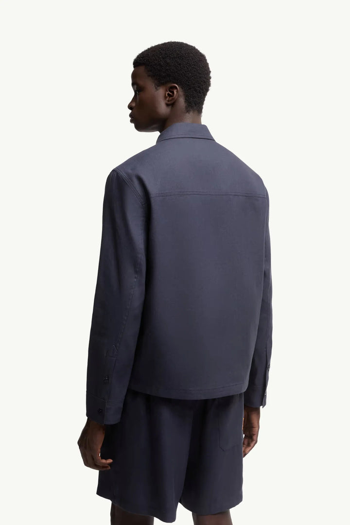 MONCLER GENIUS - Chemise en lin mélangé Moncler x Gilga Farm by Donald Glover bleu - Lothaire