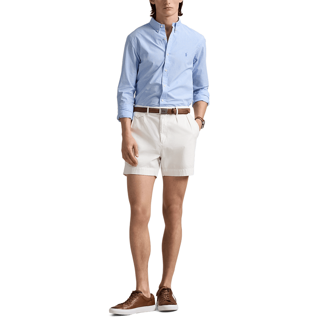 POLO RALPH LAUREN - Chemise ajustée vichy popeline stretch Bleu et blanc - Lothaire