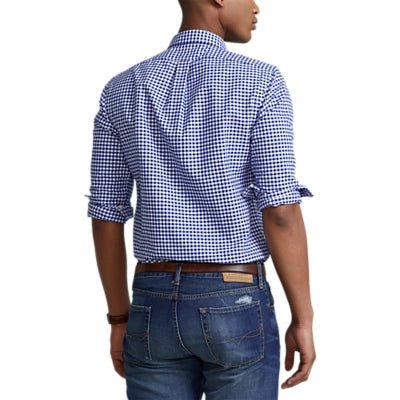 Polo Ralph Lauren - Chemise oxford cintrée sport blanc/ marine - Lothaire