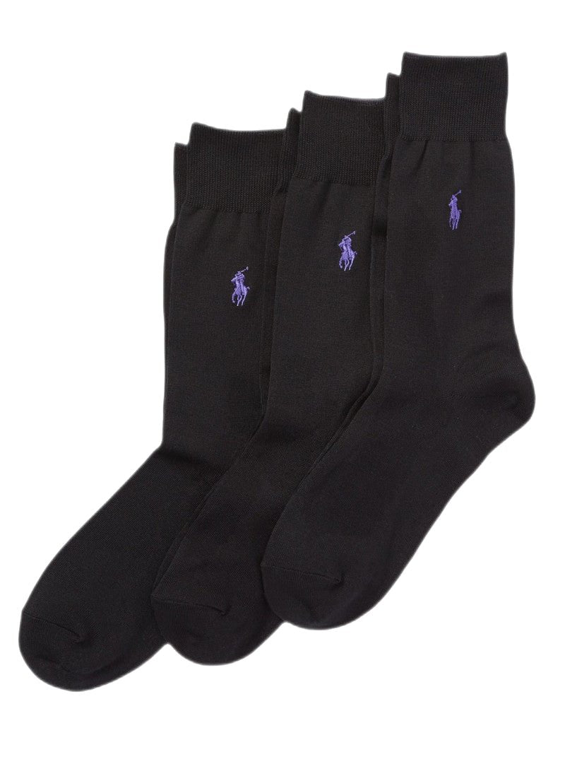 Polo Ralph Lauren - Pack 3 paires de chaussettes hautes noir - Lothaire