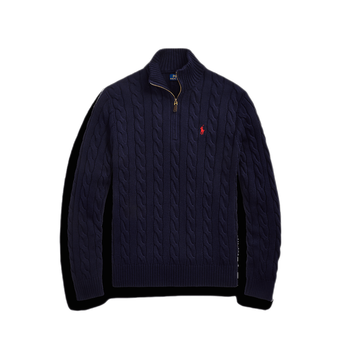 Polo Ralph Lauren - Pull demi - zippé torsadé marine - Lothaire