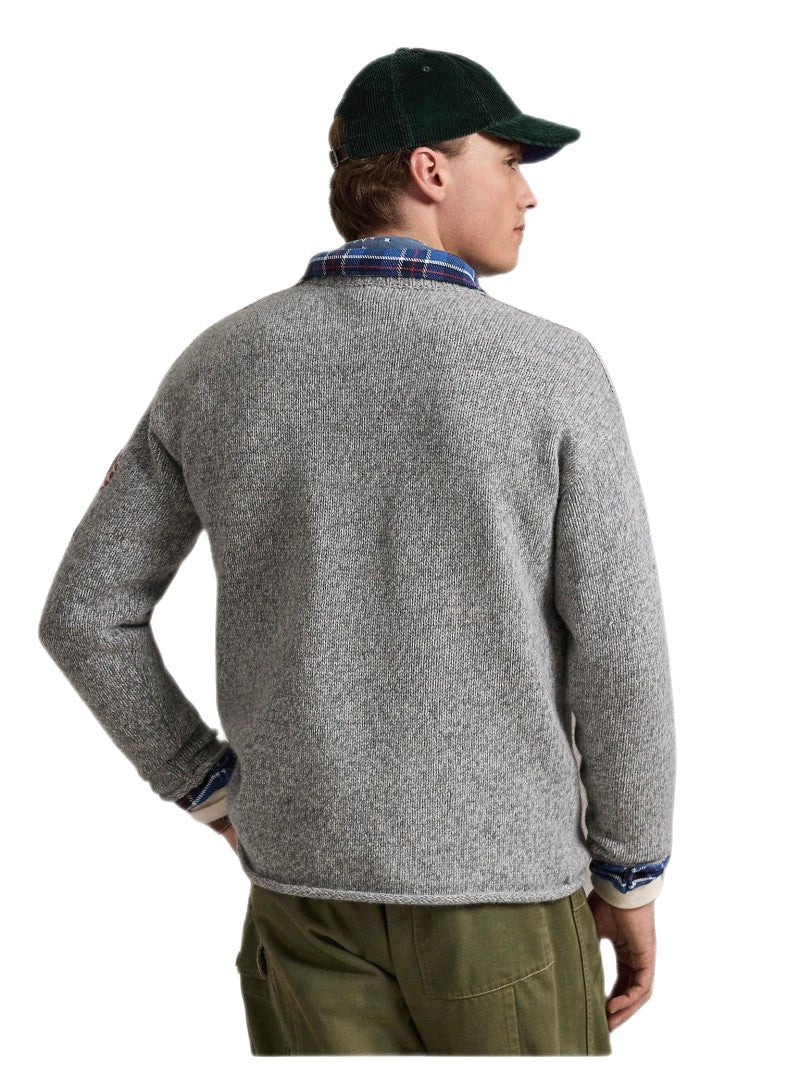 Polo Ralph Lauren - Pull Drapeau en laine gris - Lothaire