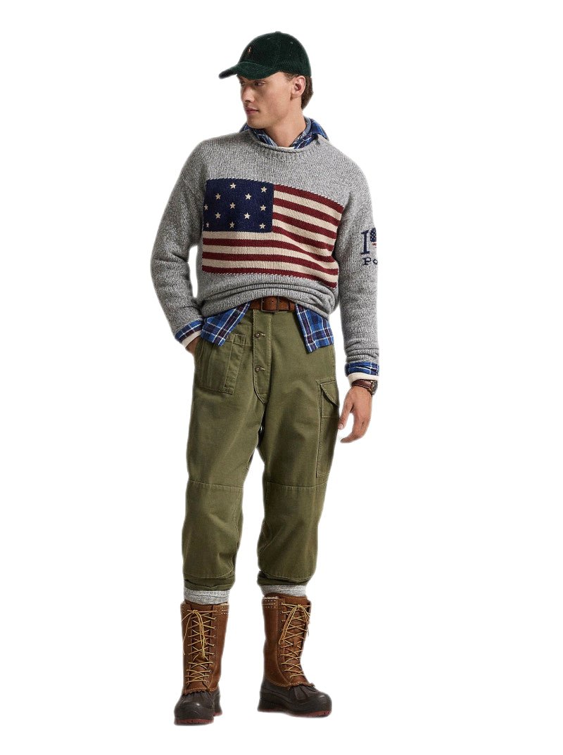 Polo Ralph Lauren - Pull Drapeau en laine gris - Lothaire