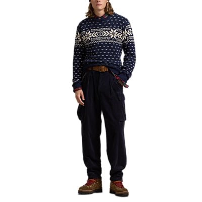 Polo Ralph Lauren - Pull hiver motif flocon blanc/ marine - Lothaire