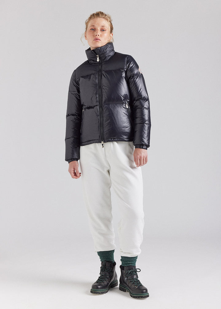 PYRENEX - Doudoune courte et brillante pour femme Pyrenex Goldin Noire - Lothaire