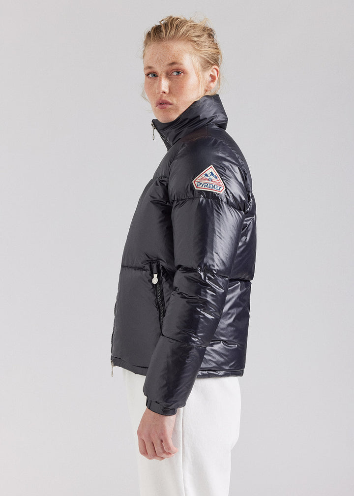 PYRENEX - Doudoune courte et brillante pour femme Pyrenex Goldin Noire - Lothaire