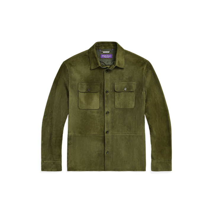 Ralph Lauren Purple Label - Surchemise en daim vert mousse - Lothaire