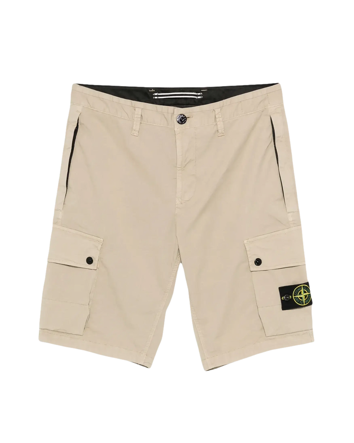 STONE ISLAND - Bermuda cargo coupe slim à poches zippées Desert - Lothaire