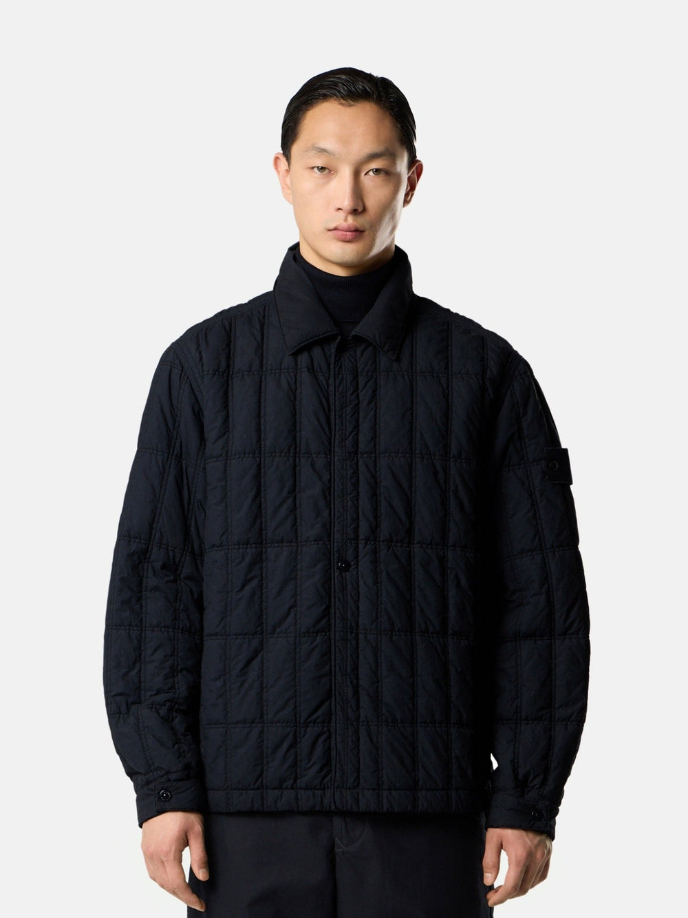 STONE ISLAND - Blouson Smerigliato Bleu Foncé - Lothaire