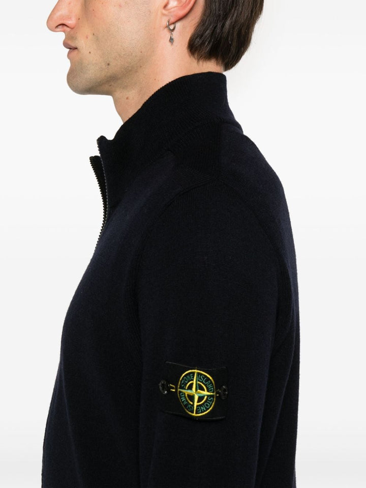 Stone Island - Cardigan zippé en laine bleu - Lothaire