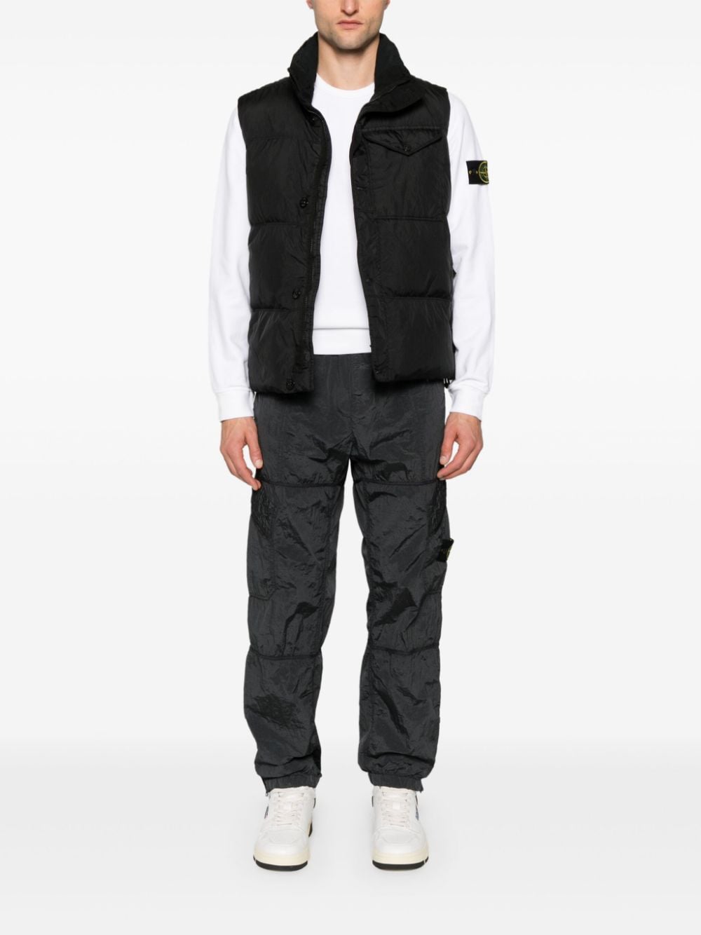Stone Island gilet matelassé noir à motif Compass - Lothaire