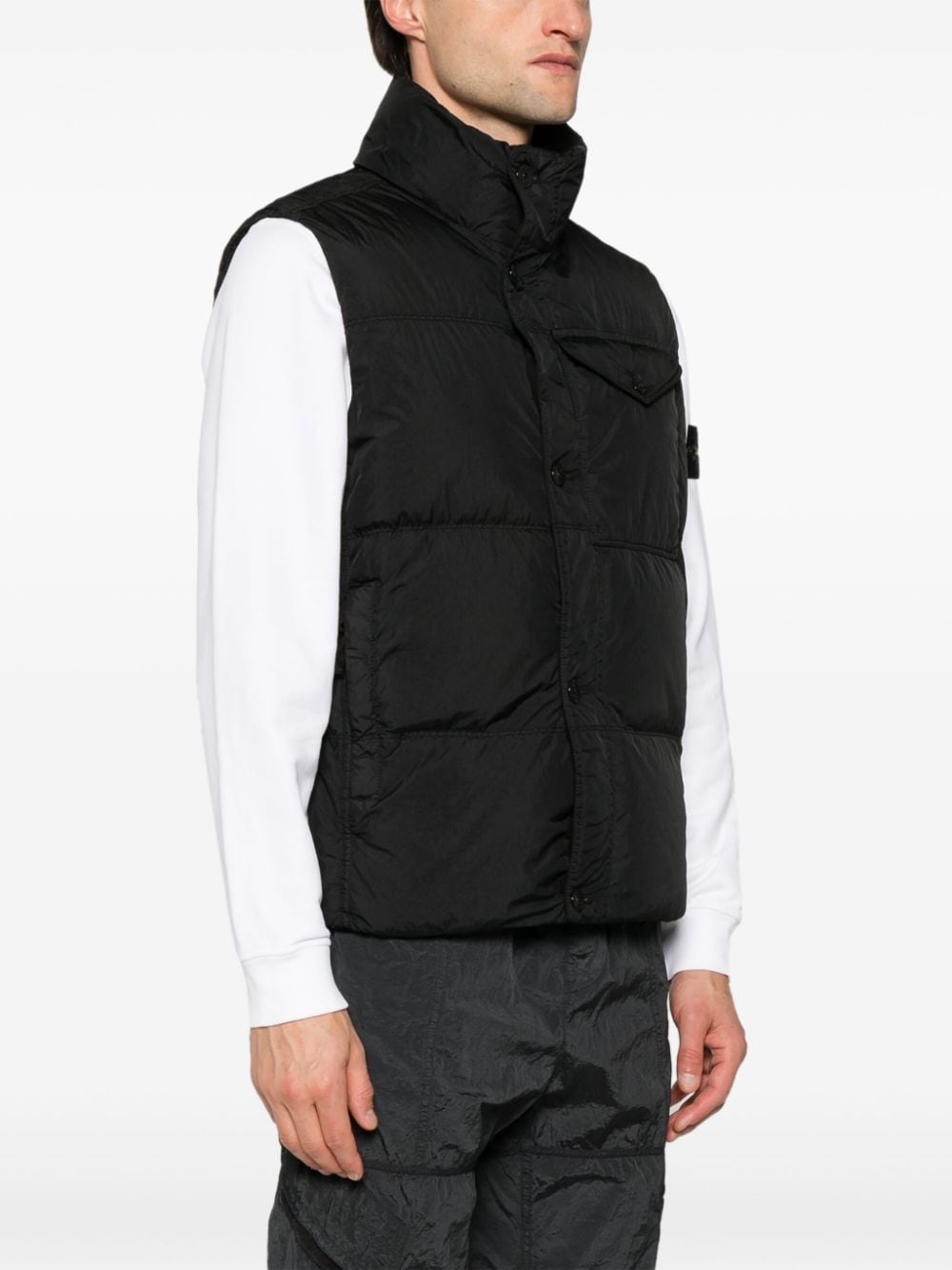Stone Island gilet matelassé noir à motif Compass - Lothaire