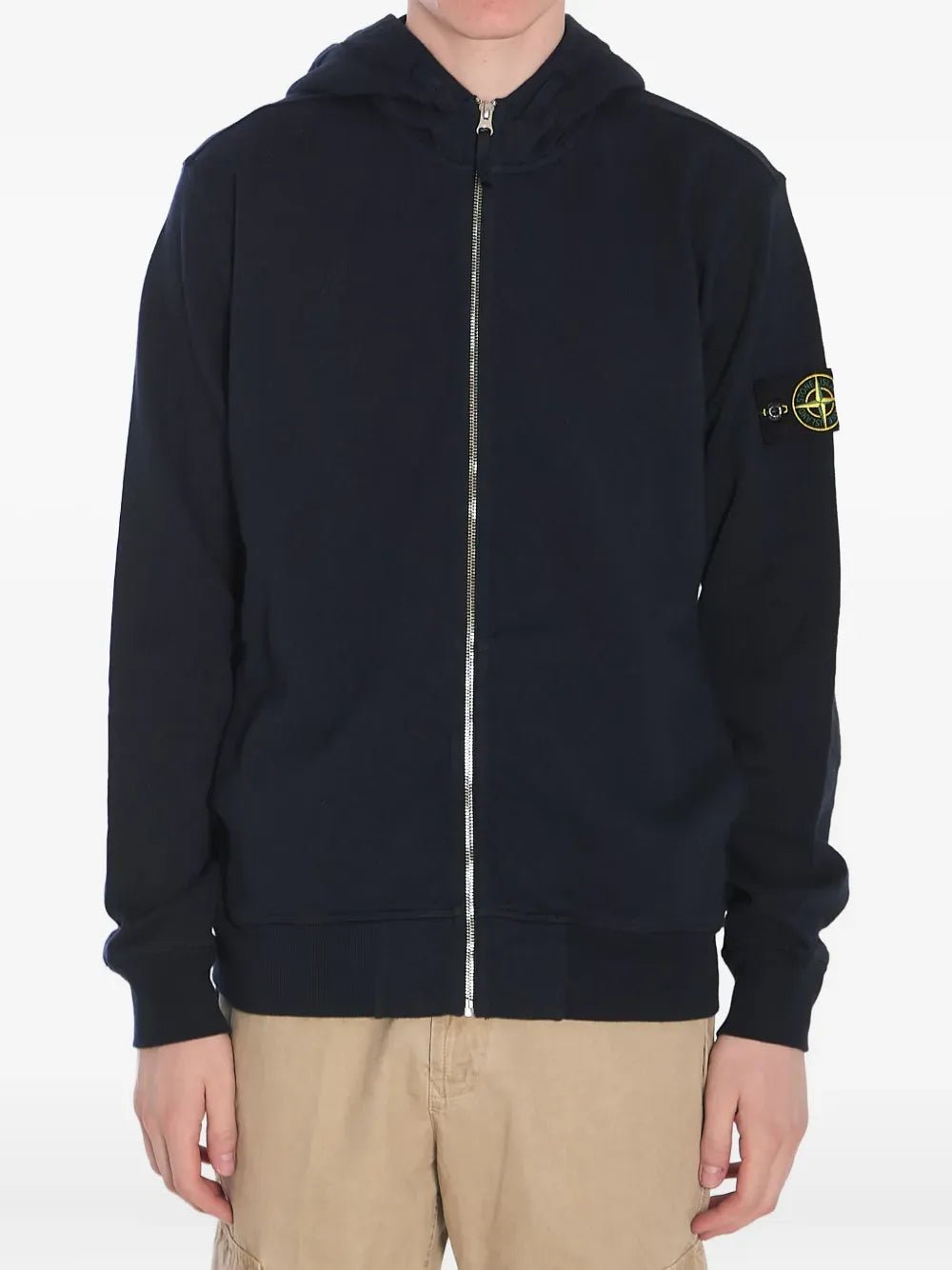 STONE ISLAND - Hoodie à fermeture zippée bleu marine - Lothaire