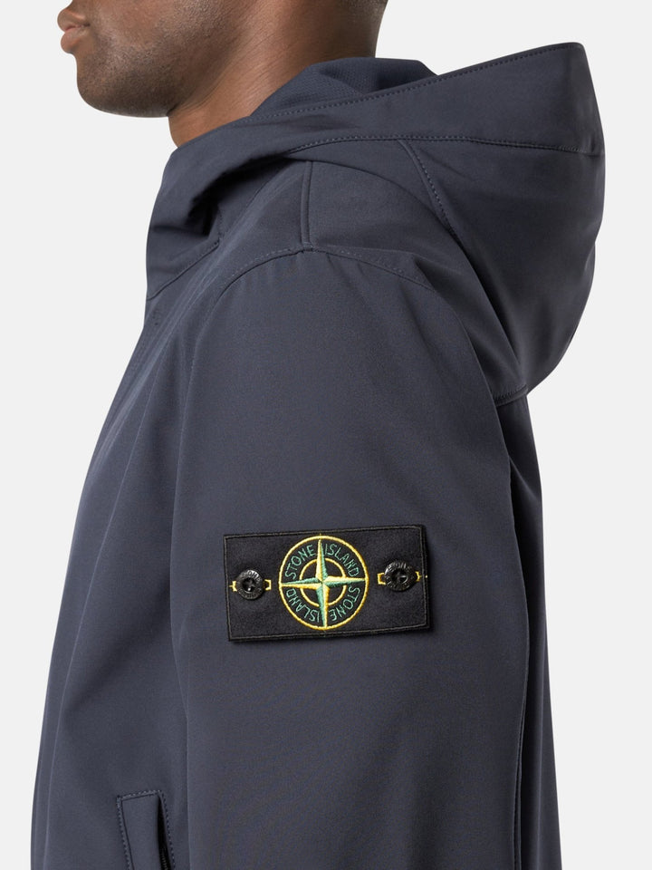 STONE ISLAND - LIGHT SOFT SHELL - R_e.dye® TECHNOLOGY, RECYCLED POLYESTER bleu - Lothaire