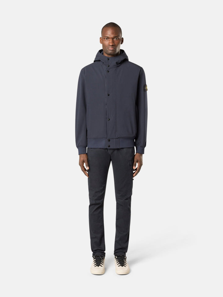 STONE ISLAND - LIGHT SOFT SHELL - R_e.dye® TECHNOLOGY, RECYCLED POLYESTER bleu - Lothaire